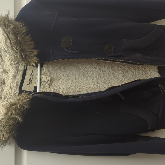 Blue jacket with fur hood - Picture 4 of 11